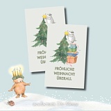 Заплатка "Frohliche Weihnachten uberall" /Счастливого Рождества везде/ 80*50мм, Acufactum, 35378