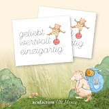 Заплатка "geliebt wertvoll einzigartig" /любимый ценный уникальный/ 40*50мм, Acufactum, 35357