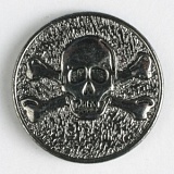 Пуговица, размер 25мм, металл, серебристый, Dill, 350413/25-12